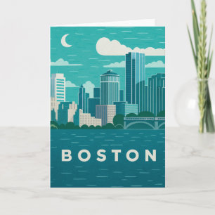 Massachusetts Nacht Stadtbild Boston Stadt Karte