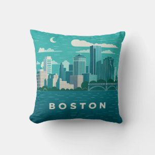 Massachusetts Nacht Stadtbild Boston Stadt Kissen
