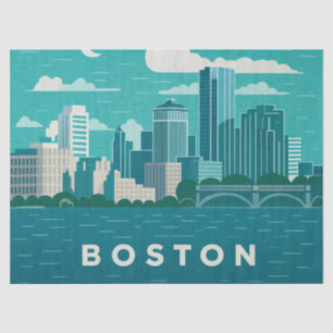 Massachusetts Nacht Stadtbild   Boston Stadt Seidenpapier