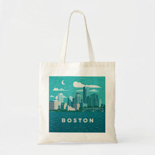 Massachusetts Nacht Stadtbild Boston Stadt Tragetasche