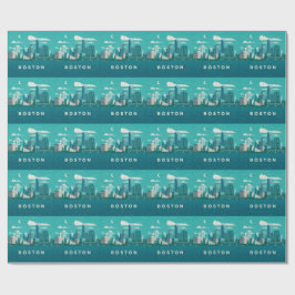 Massachusetts Night Cityscape | Boston City Geschenkpapier