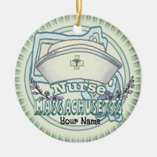 Massachusetts Nurse Keramik Ornament