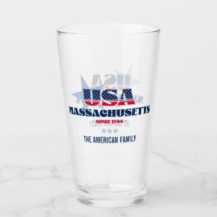 Massachusetts Patriotischer Stolz Personalisiert Glas