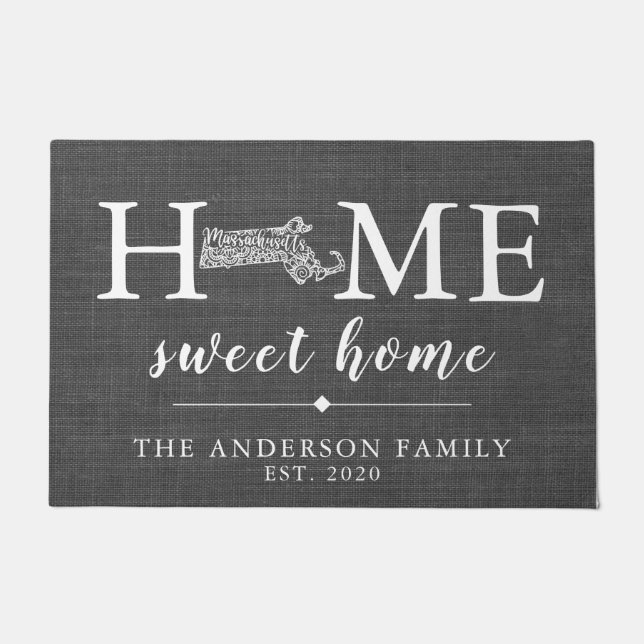 MASSACHUSETTS Personalisierter Staat Fußmatte (Vorderseite)