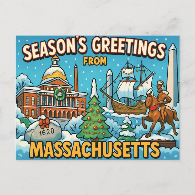 MASSACHUSETTS Postkarte (Vorderseite)