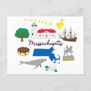 Massachusetts Postkarte