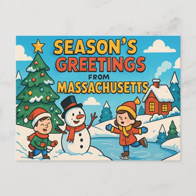 MASSACHUSETTS Postkarte (Vorderseite)