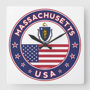 Massachusetts Quadratische Wanduhr