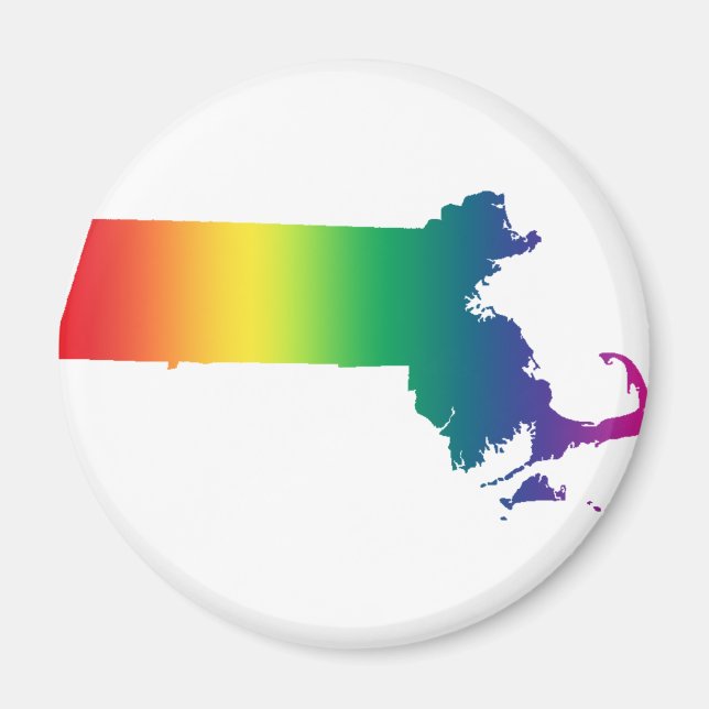 Massachusetts Rainbow Gay Pride Equality Magnet (Vorne)