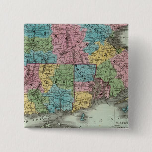 Massachusetts Rhode Island und Connecticut Button