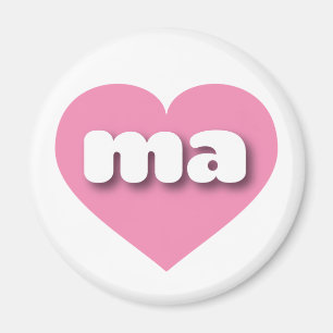 Massachusetts Rosa Herz - I Liebe ma Magnet