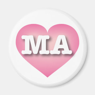 Massachusetts - Rosa Katzenherz - I Liebe MA Magnet