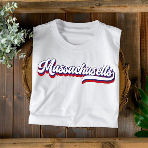 Massachusetts Rot Weiß Blau Vintage T-Shirt