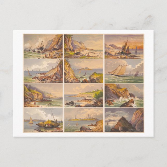 Massachusetts Seashore Uncut Trade Cards Postkarte (Vorderseite)