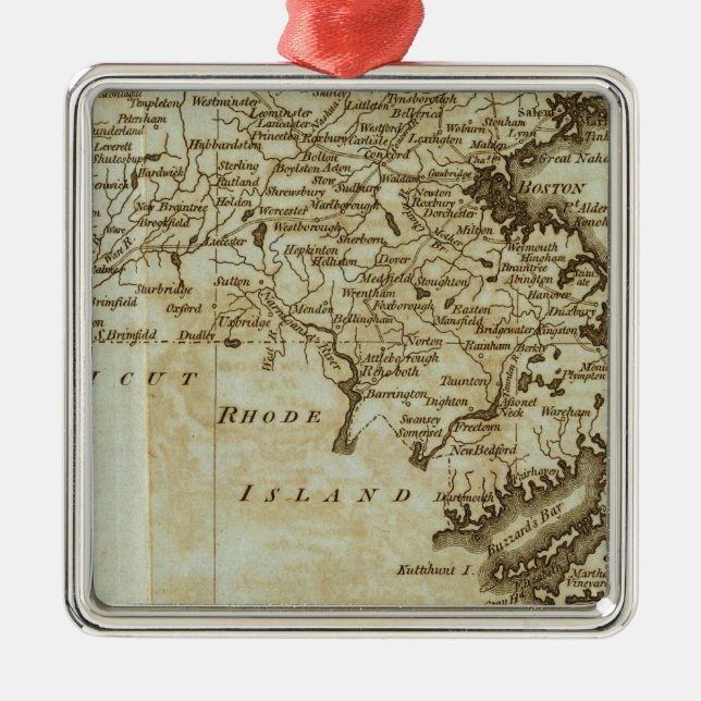Massachusetts Silbernes Ornament (Vorne)