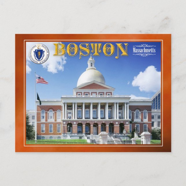 Massachusetts Staat House in Boston Postkarte (Vorderseite)