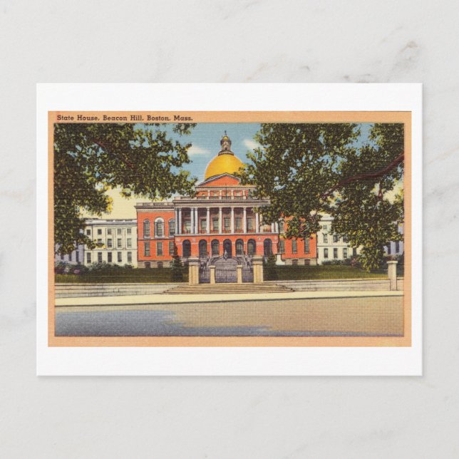 Massachusetts Staat House in Boston Vintage Travel Postkarte (Vorderseite)