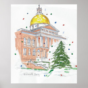 Massachusetts Staat House Poster