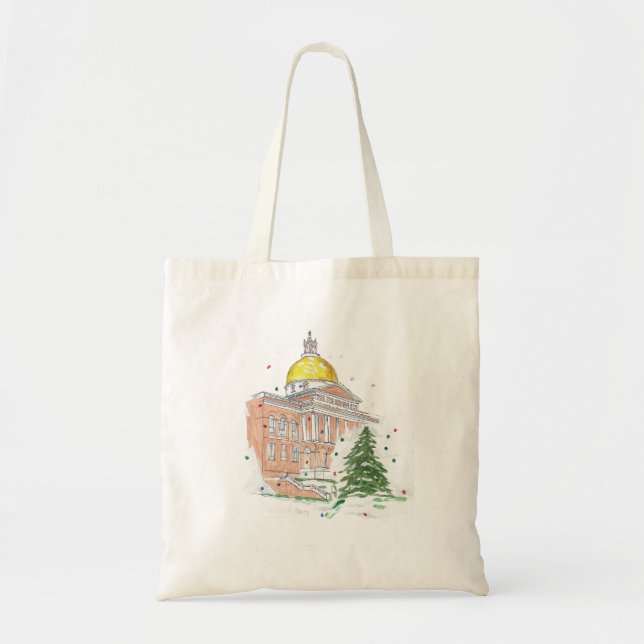 Massachusetts Staat House Tote Bag Tragetasche (Vorne)