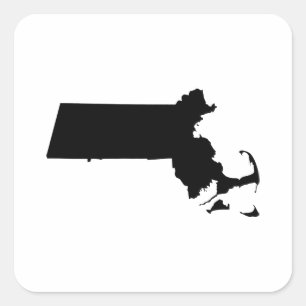 Massachusetts Staat Kontur Quadratischer Aufkleber