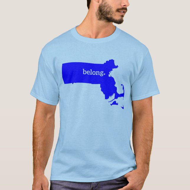 Massachusetts Staat Map Belong T-Shirt (Vorderseite)