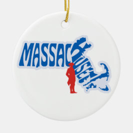 Massachusetts Staat Weihnachtsbaum Keramik Ornament