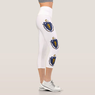 Massachusetts Staatsflagge Capri Leggings
