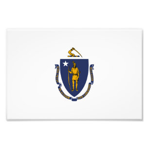 Massachusetts Staatsflagge Fotodruck