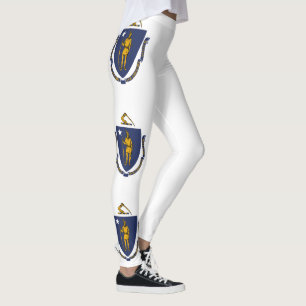 Massachusetts Staatsflagge Leggings