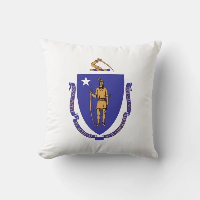 Massachusetts State Flag American MoJo Pillow Kissen (Vorderseite)