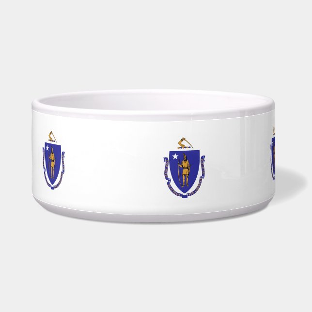 Massachusetts State Flag Pet Bowl Napf (Links)