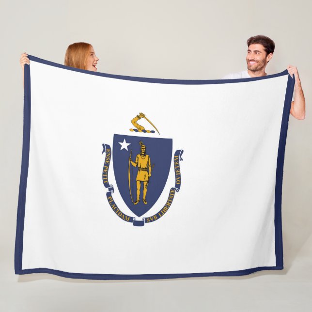 Massachusetts State Flag Print Patriotc Fleecedecke (Beispiel)