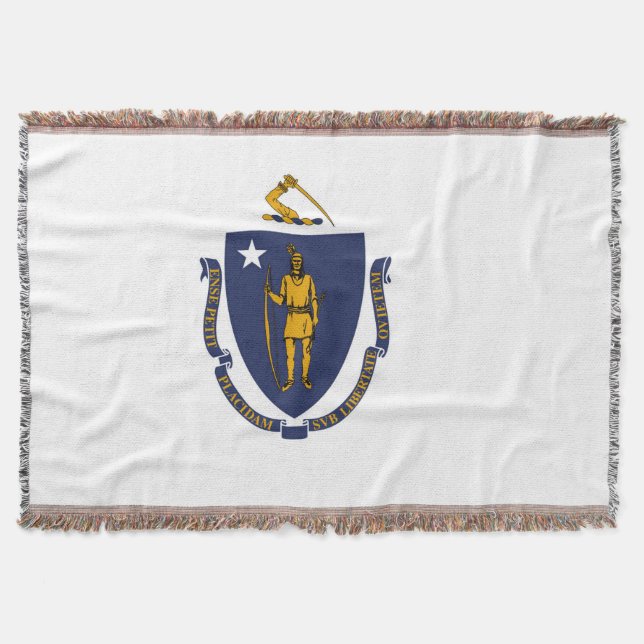 Massachusetts State Flag Print Patriotic Decke (Vorderseite)