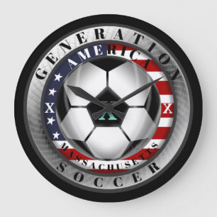 Massachusetts State Generation X American Soccer Große Wanduhr