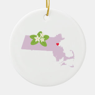 Massachusetts State Keramik Ornament