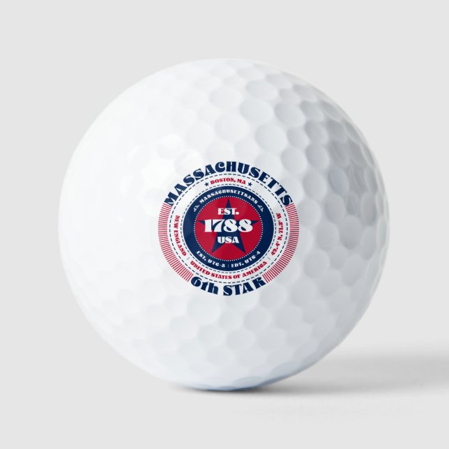 Massachusetts Statehood Patriotic Geschenk Golf Ba Golfball (Vorderseite)
