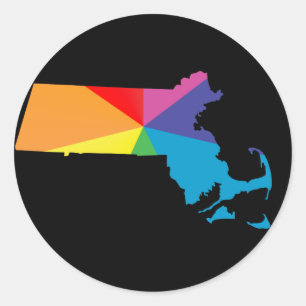 Massachusetts stolz. runder aufkleber