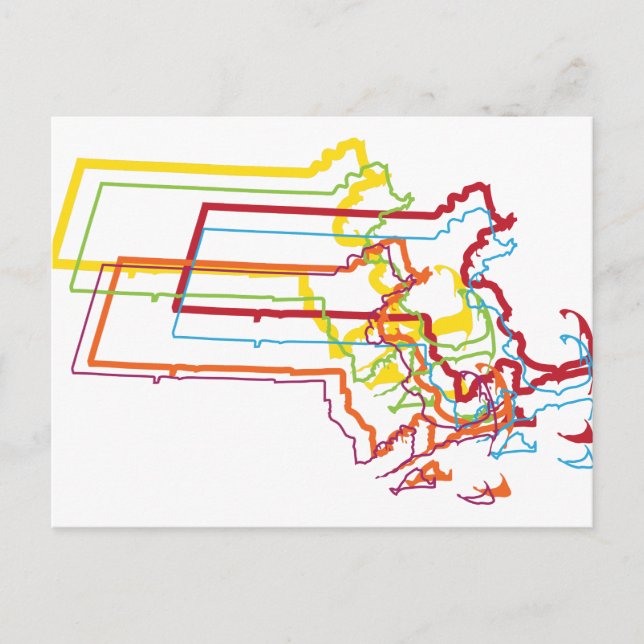 Massachusetts Stolz verwischen Postkarte (Vorderseite)