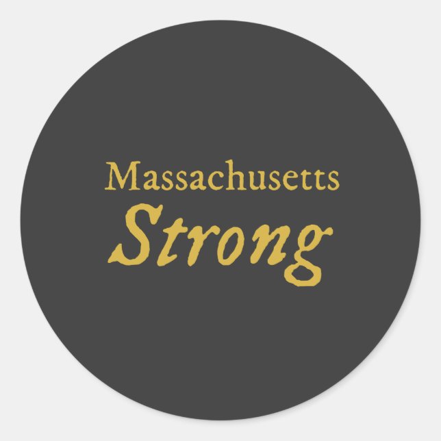Massachusetts Strong Runder Aufkleber (Vorderseite)