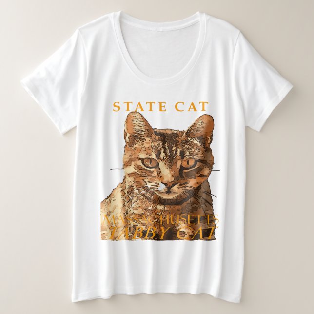 Massachusetts Territorialkatze Große Größe T-Shirt (Design vorne)