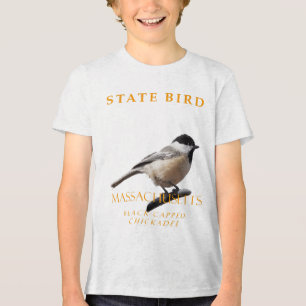 Massachusetts Territorium Vogel Die Kohlmeise Tri-Blend Shirt