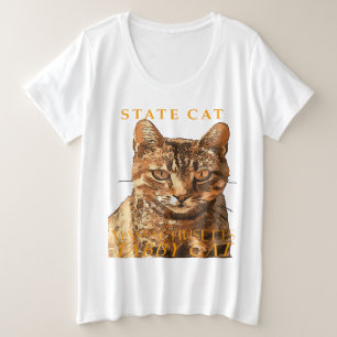 Massachusetts Territory Katze Die Schöne Tabby-Kat Große Größe T-Shirt