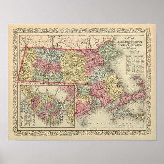Massachusetts und Insel Rhode 2 Poster (Vorne)