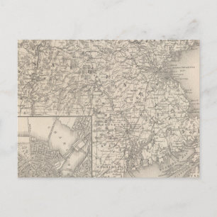 Massachusetts und Insel Rhode Postkarte