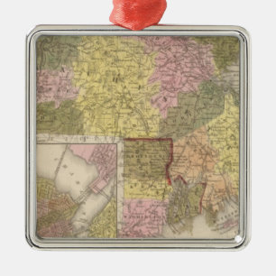 Massachusetts und Rhode Island Ornament Aus Metall
