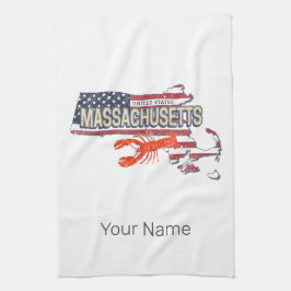 Massachusetts United Staaten Retro Map Vintag USA Geschirrtuch