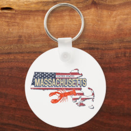 Massachusetts United Staaten Retro Map Vintag USA Schlüsselanhänger