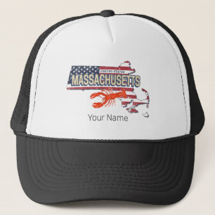 Massachusetts United Staaten Retro Map Vintag USA Truckerkappe