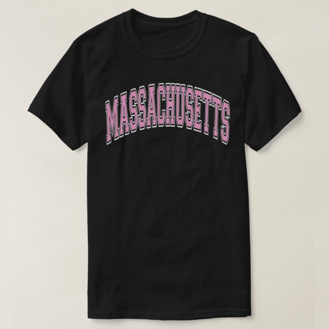 Massachusetts Varsity Style Pink Tet Pullover (Design vorne)