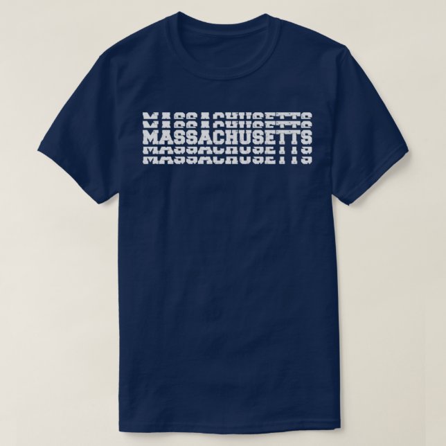 Massachusetts Vintag gestapelt T-Shirt (Design vorne)